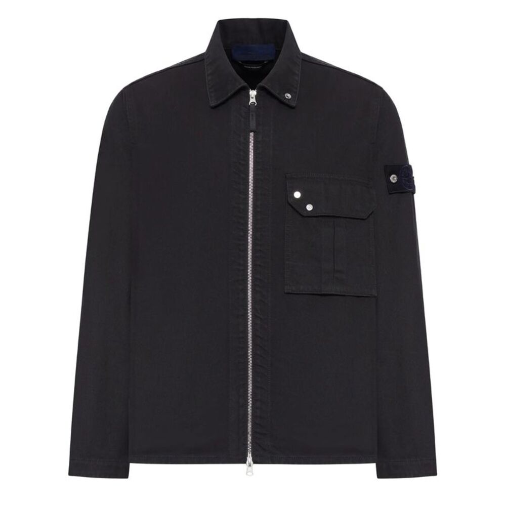 Stone Island Men Denim Collection: Overshirt Comfort Con Zip